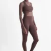 Technical leggings - seamless dark brown