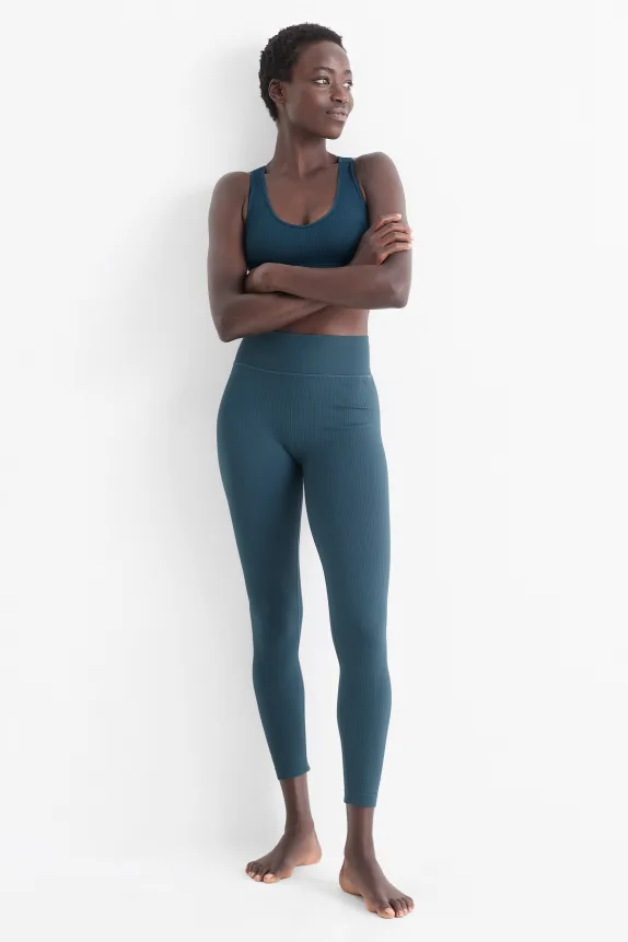 Technical leggings - seamless dark green