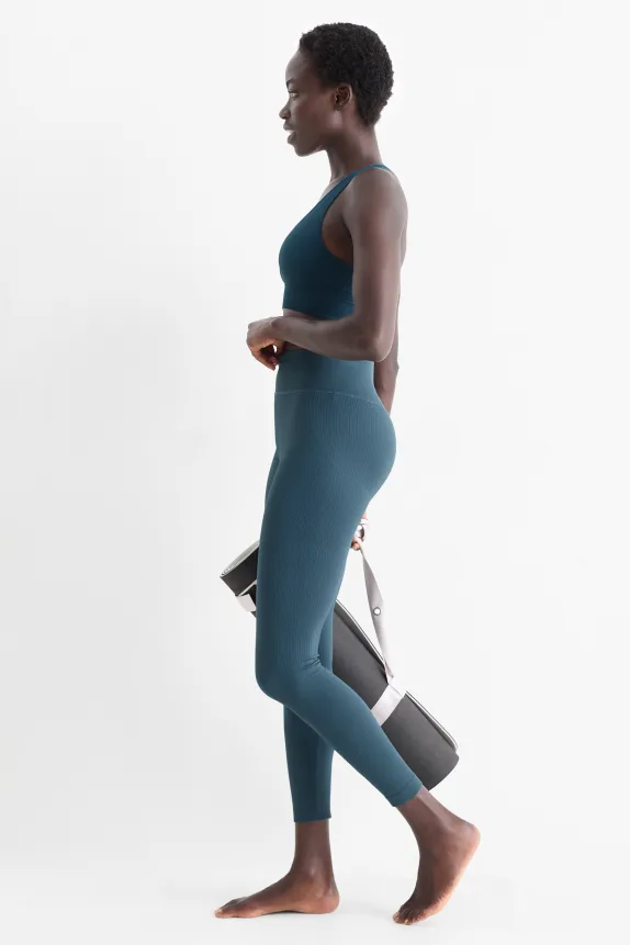 Technical leggings - seamless dark green