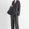 Straight leggings - ribbed dark gray
