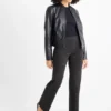 Straight leggings - patterned black