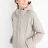Jacket with hood - lined - water-repellent light beige