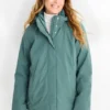 Jacket with hood - lined - water-repellent green