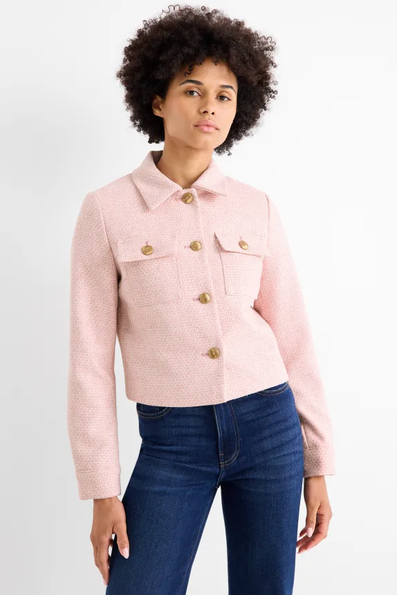 Business blazer - relaxed fit - textured rose