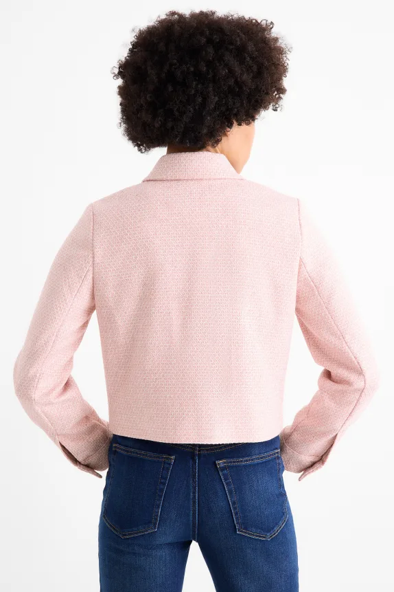 Business blazer - relaxed fit - textured rose