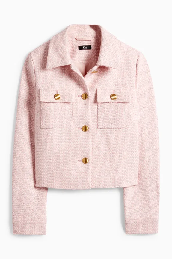 Business blazer - relaxed fit - textured rose