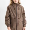Raincoat with hood - lined - waterproof brown