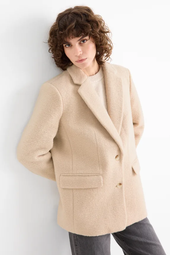 Long blazer - relaxed fit light beige