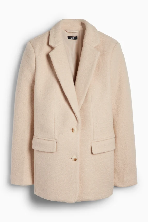 Long blazer - relaxed fit light beige