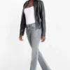 Bootcut jeans - mid-rise waist - shaping jeans - LYCRAÂ® denim-light gray
