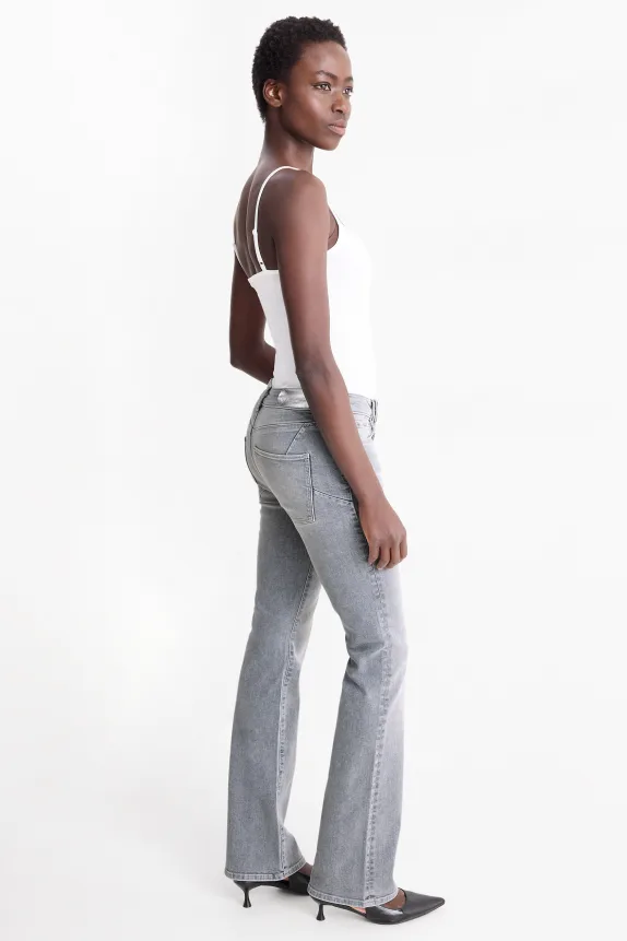 Bootcut jeans - mid-rise waist - shaping jeans - LYCRAÂ® denim-light gray