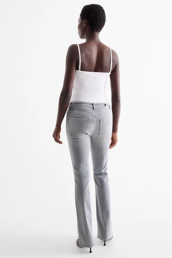 Bootcut jeans - mid-rise waist - shaping jeans - LYCRAÂ® denim-light gray
