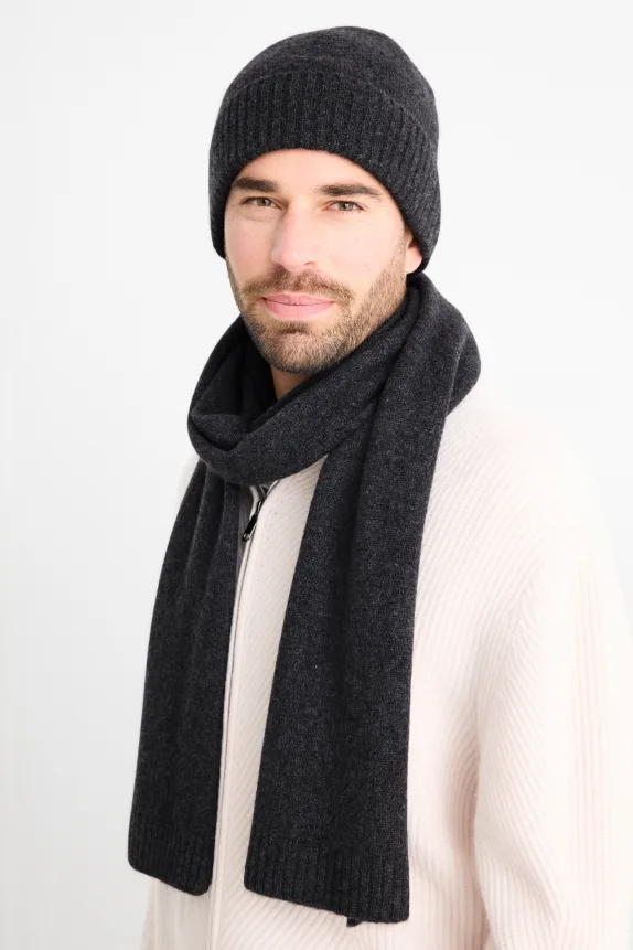 Cashmere scarf dark gray
