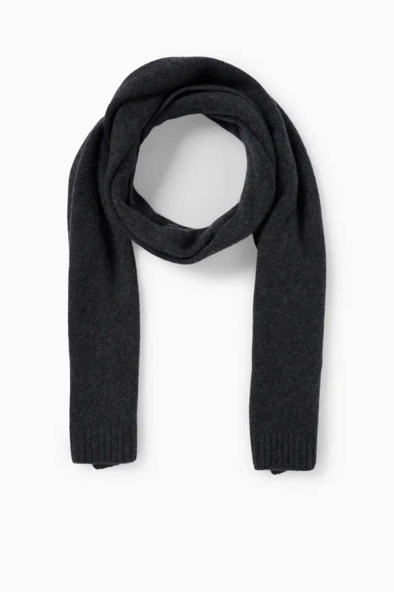 Cashmere scarf dark gray