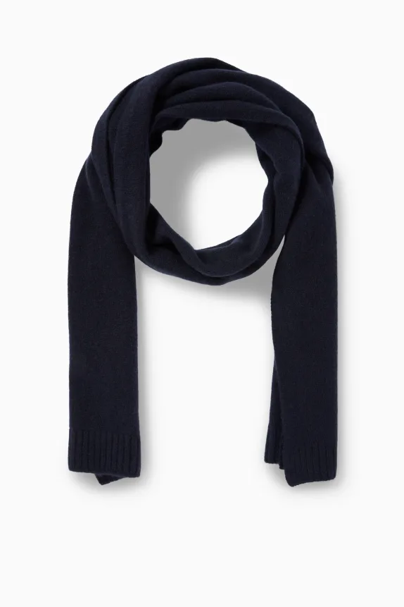 Cashmere scarf dark blue