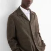 Mix & match tailored jacket - regular fit - stretch - textured brown