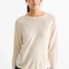 Jumper - ribbed light beige