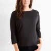 Long sleeve top - regular fit black