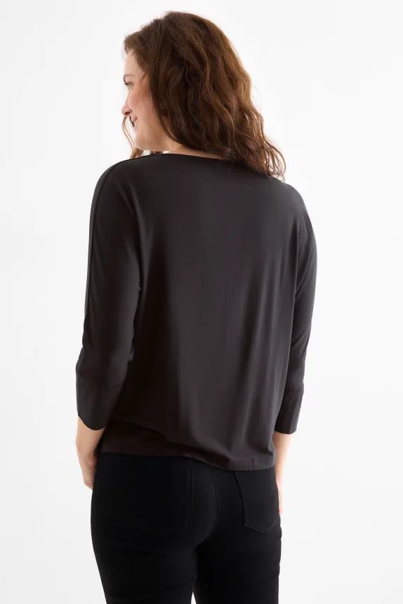 Long sleeve top - regular fit black