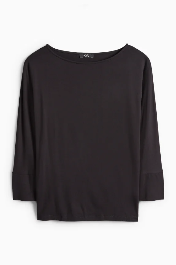 Long sleeve top - regular fit black